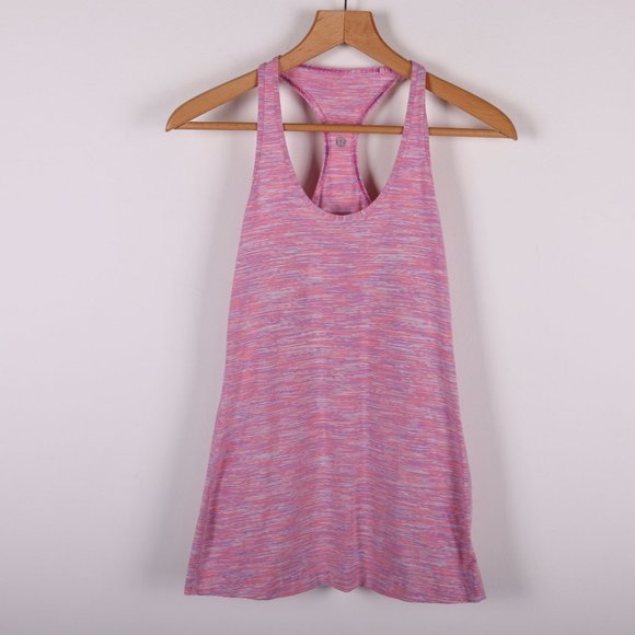 lululemon athletica Tops - LULULEMON Pink Stripe Racerback Tank Top
